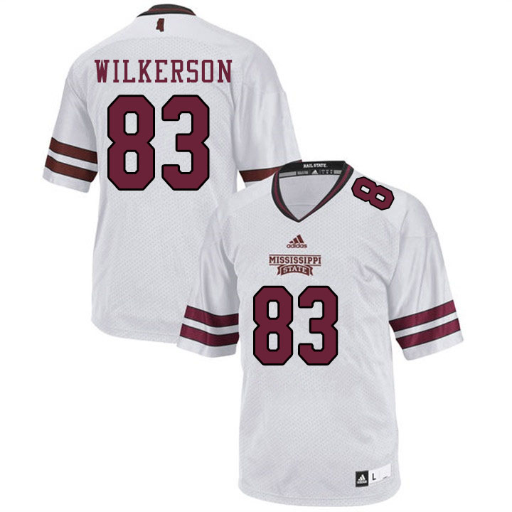 Men #83 Evans Wilkerson Mississippi State Bulldogs College Football Jerseys Sale-White